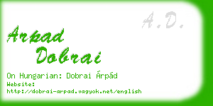 arpad dobrai business card