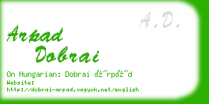 arpad dobrai business card